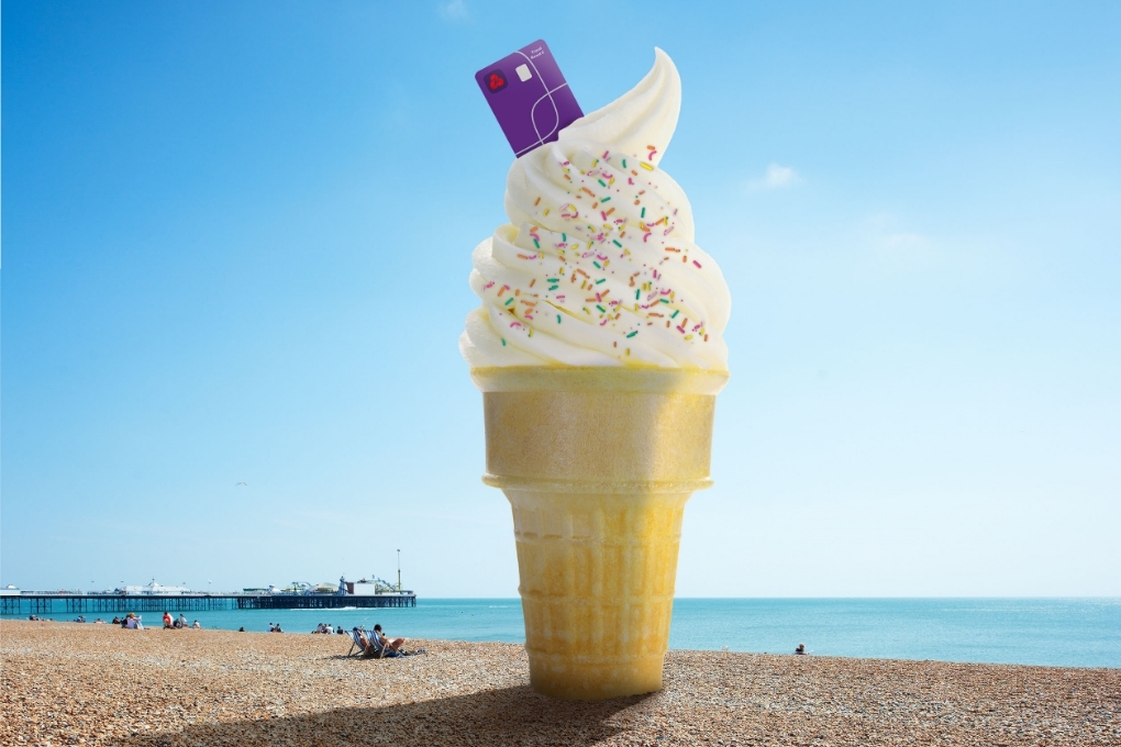 Ice cream cone on the beach