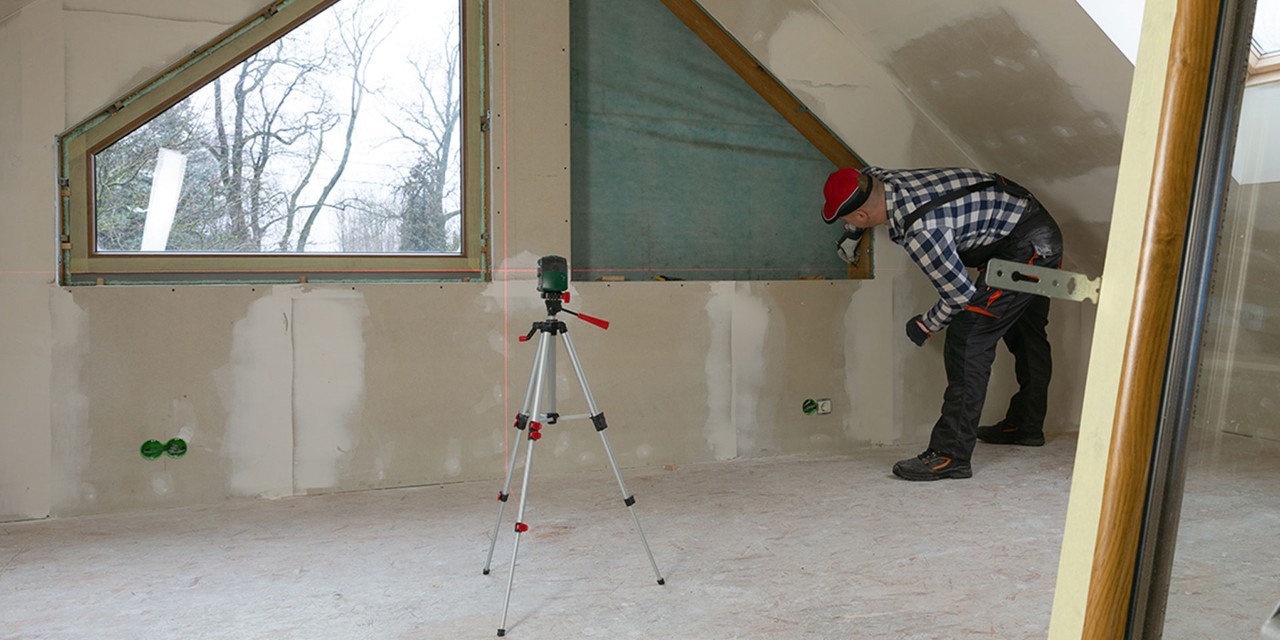 Woman making home improvements