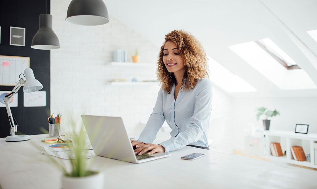 Woman using laptop