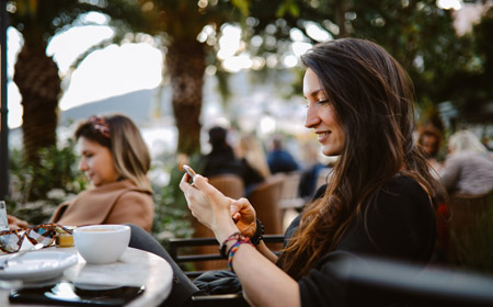 woman outside on phone