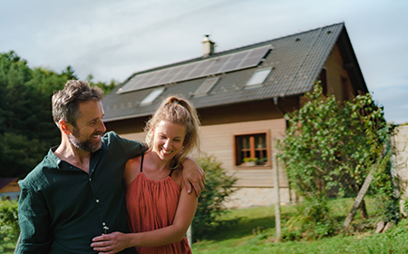 Image of a home with solar panels