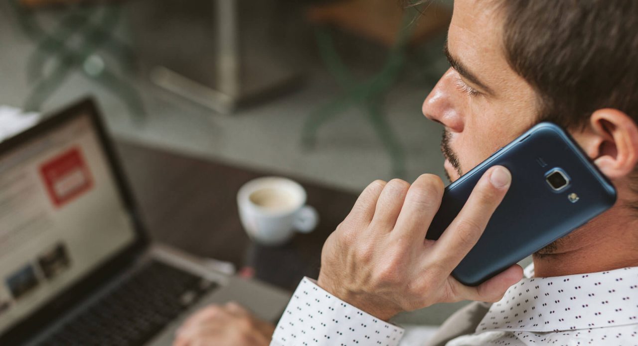 Man using mobile phone