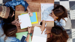 Students studying