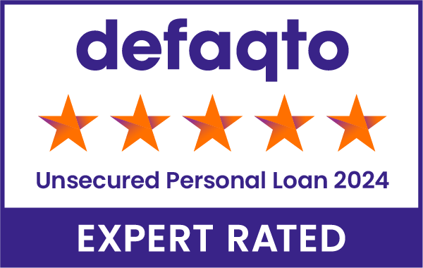 Defaqto five-star rating logo – the best rating from Defaqto for an Unsecured Personal Loan 2022.